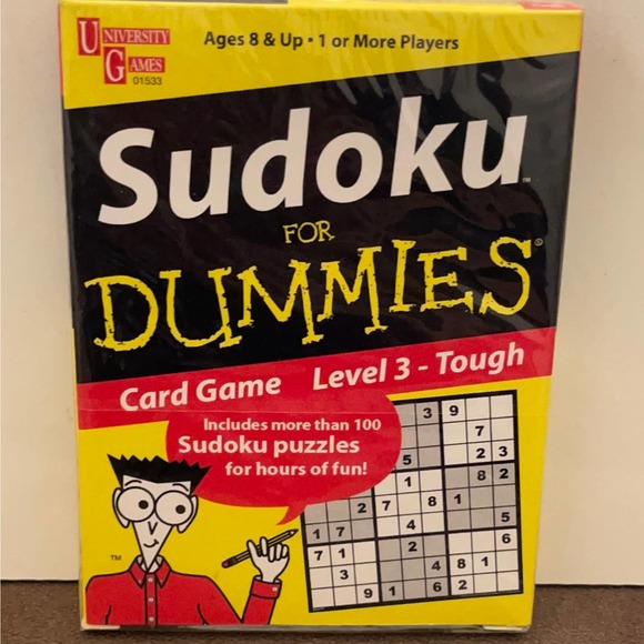 University Games 2006 Sudoku For Dummies Card Game Levels 3 Tough - Picture 1 of 2